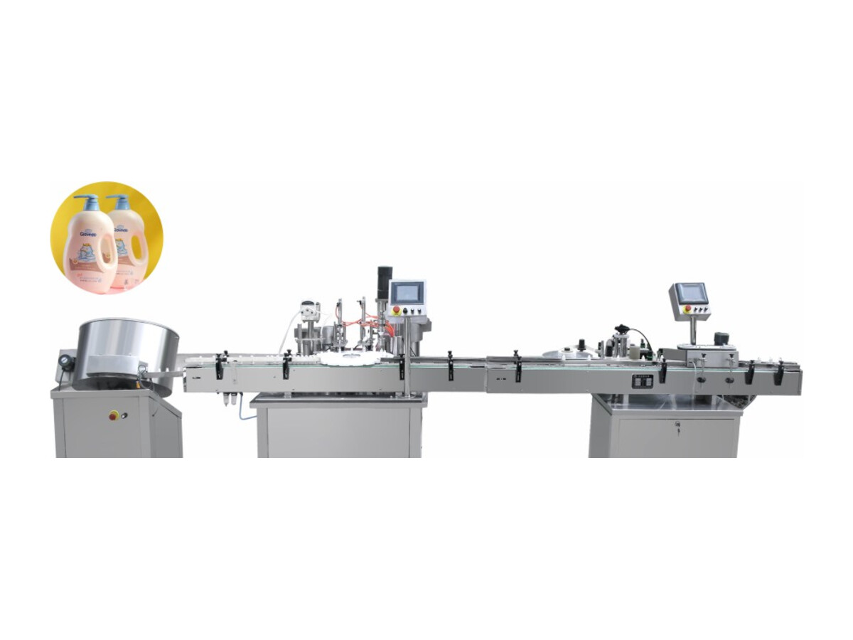 Automatic turntable filling and capping line
